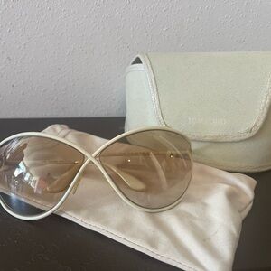 Elegant Tom Ford White Sunglasses with Case